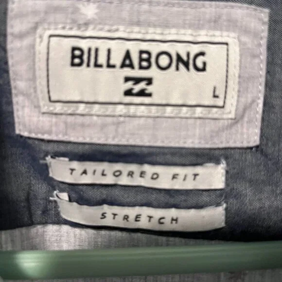 Billabong men’s gray palm tree print button front short sleeve shirt size L - Picture 6 of 6